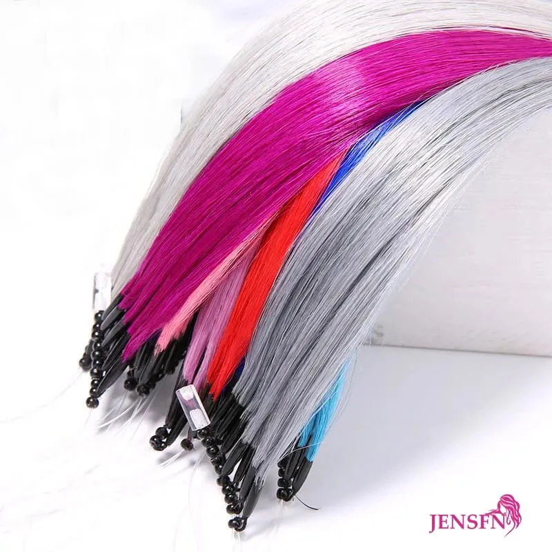 8D Natural Hair Extensions Human Hair 10pcs 0.5g/s Micro Ring 18Inch Micro Link Hair Loop Extension For Women variety of color