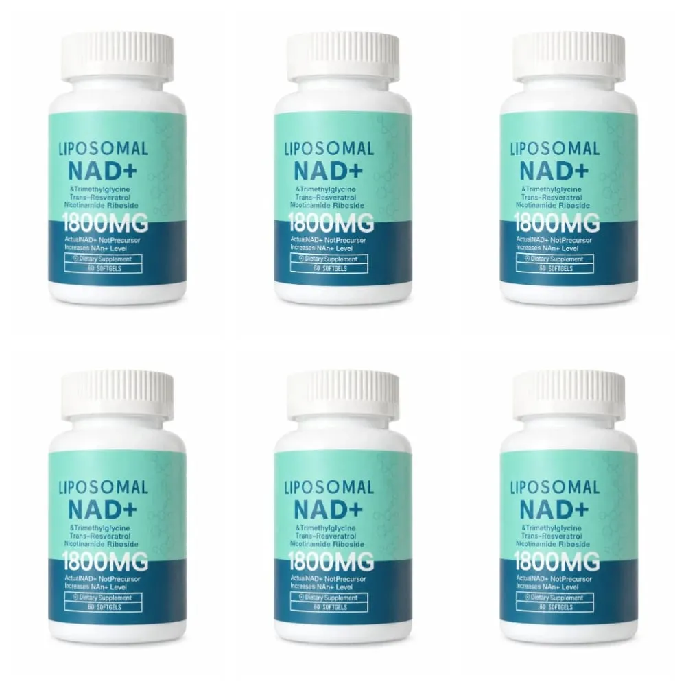Liposomal NAD+ 1800mg Softgels Nicotinamide Riboside Trans-Resveratrol & TMG Energy Support Non-GMO Gluten-Free 60 Count