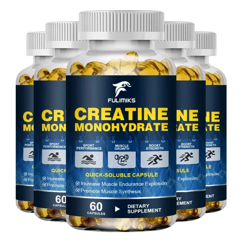 High Potency Creatine Monohydrate Capsules 3000mg Supports Muscle Growth Athletic Performance Energy Levels & Daily Gym