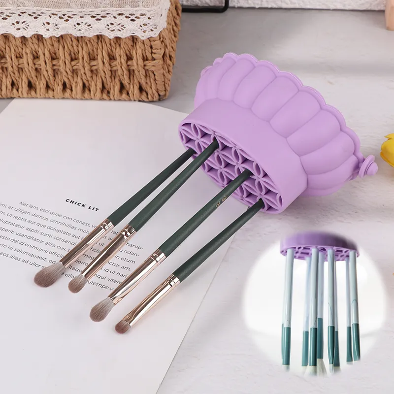 Silicone Makeup Brush Cleaning Box Washing Bowl Make-up Egg Drying Shelf Tool Powder Puff Washer Sponge Storage Brushes Scrubber