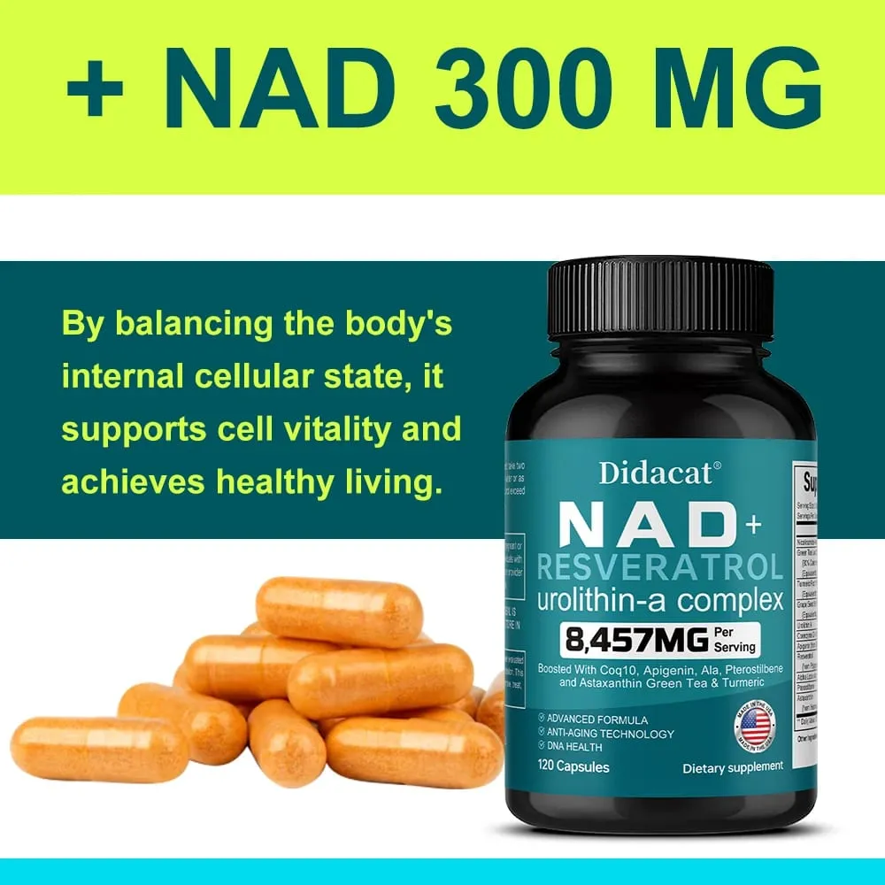 NAD + Resveratrol - Anti-aging Helps Boost Energy Promotes Cell and Skin Health Neuroprotection and Sleep Improvement — image 7