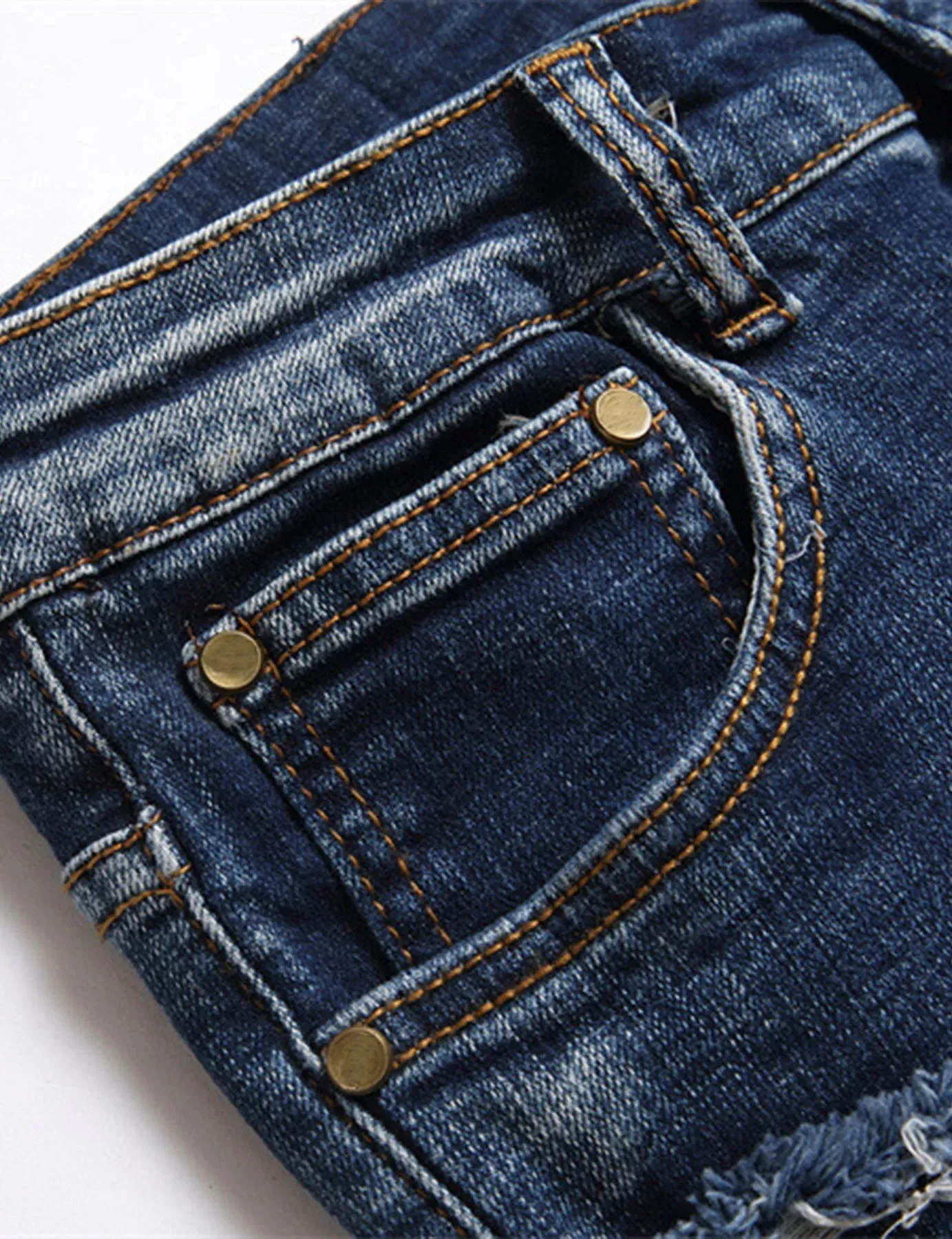New punk men's jeans with nail beads multiple holes patchwork beggar style men's fashion street personality small straight