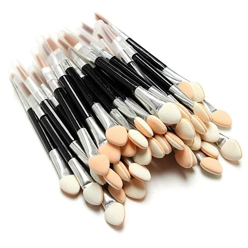 10Pcs Applicator Double-Ended Cosmetic Brushes Women Makeup Eyeshadow Eyeliner Sponge Lip Brush Set Disposable Makeup Brush