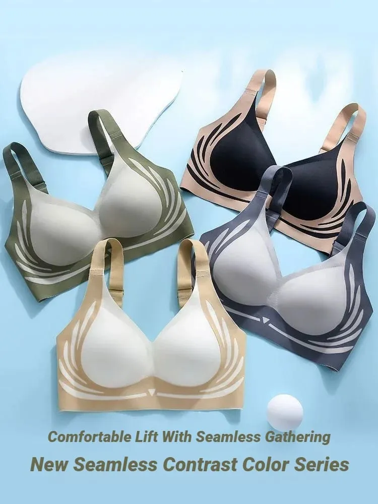 Kvinder Push Up BH'er Sømløst Komfortabelt Englevinger Sæt Trendy Blødt åndbart Undertøj Kvinde No Wire Lingeri Plus Size