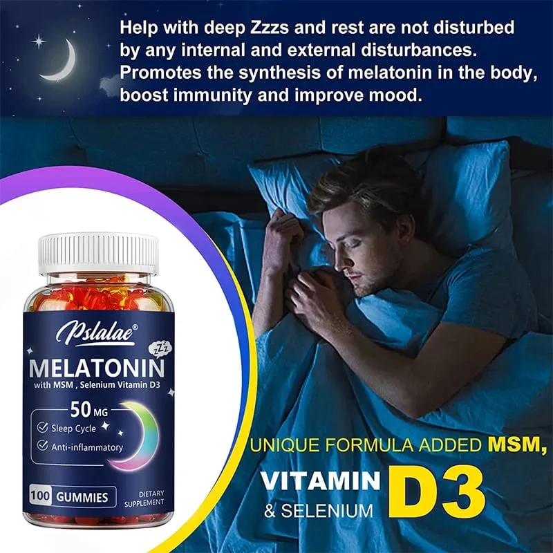 Melatonin Gummies 50mg - Sleep Aid Improve Sleep Quality and Support Deep Sleep
