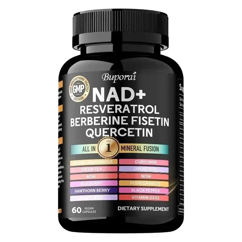NAD Resveratrol Berberine - Supports Healthy Aging Promotes Cardiovascular Health & Cell Health Improve Endurance