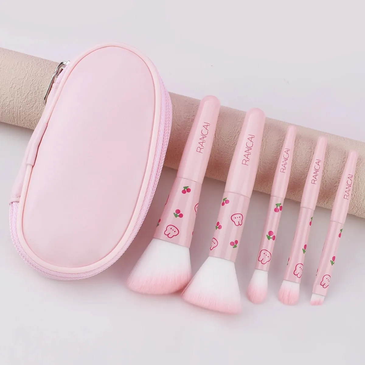 5-delige schattige compacte make-upborstelset met etui Premium borstel voor onberispelijke foundation Blush oogschaduwtoepassing Beauty Tools
