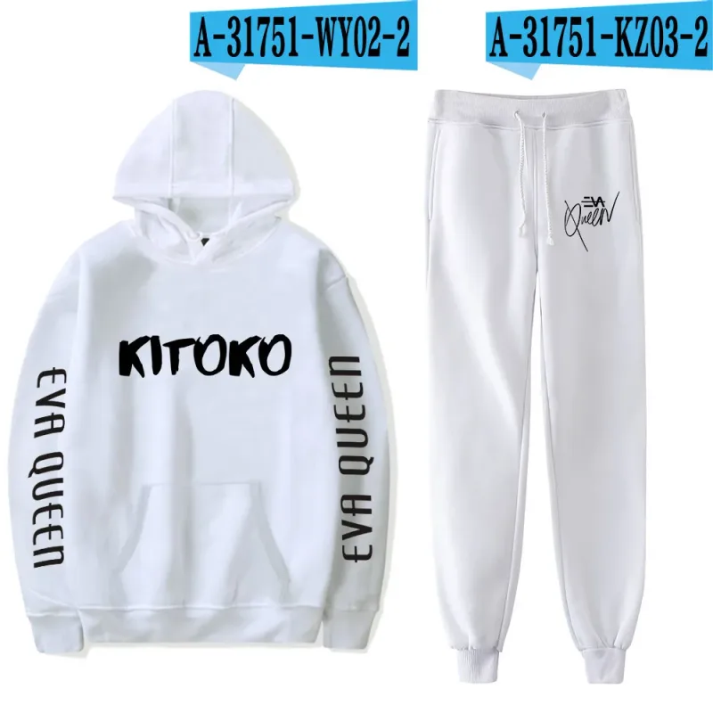 Hip Hop Comfortabel Eva Queen Print Sweatshirt Joggingbroek Pak Hoodies + Broek Pak Jongens/Meisjes 2 Delige Set Kleding