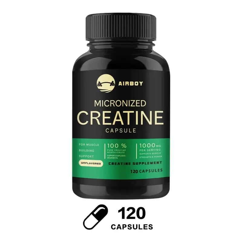 Creatine Monohydrate Capsules - Strength Muscle Performance Supplement for Men and Women Non-GMO and Gluten-Free