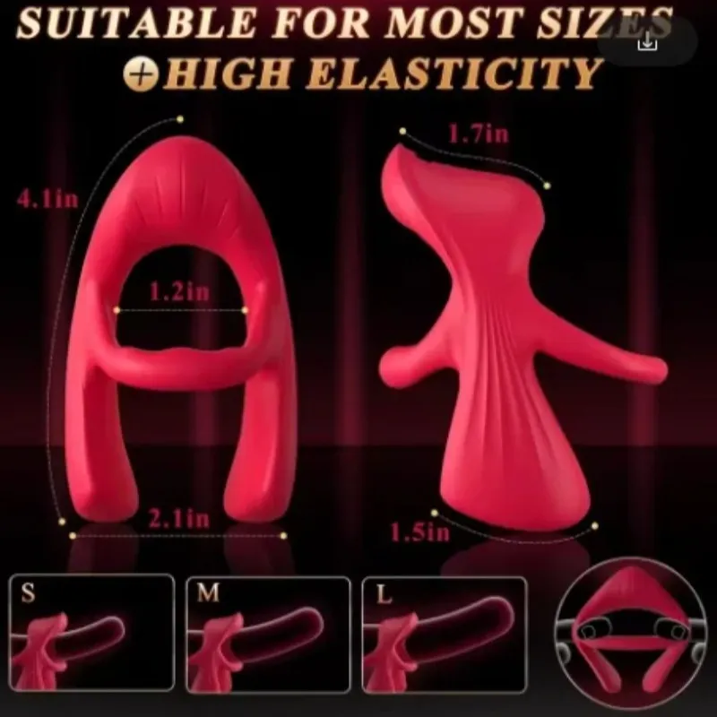Wireless Remote Vibrating Silicone Male Intimate Ring 9 Vibration Modes 3 Motors APP Control AI Voice Waterproof Couple Massager