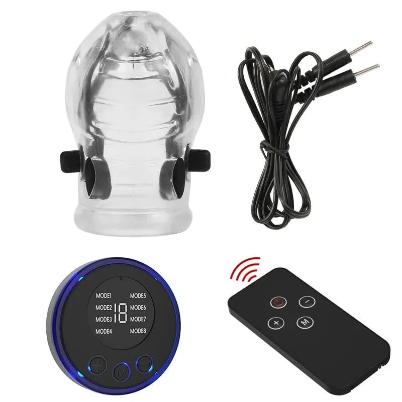 Male Penis Lock Cock Ring Erection Delay Ejaculation Electric Shock Electro Shock Penis Ring Reusable Cockring Adult Sex Toys