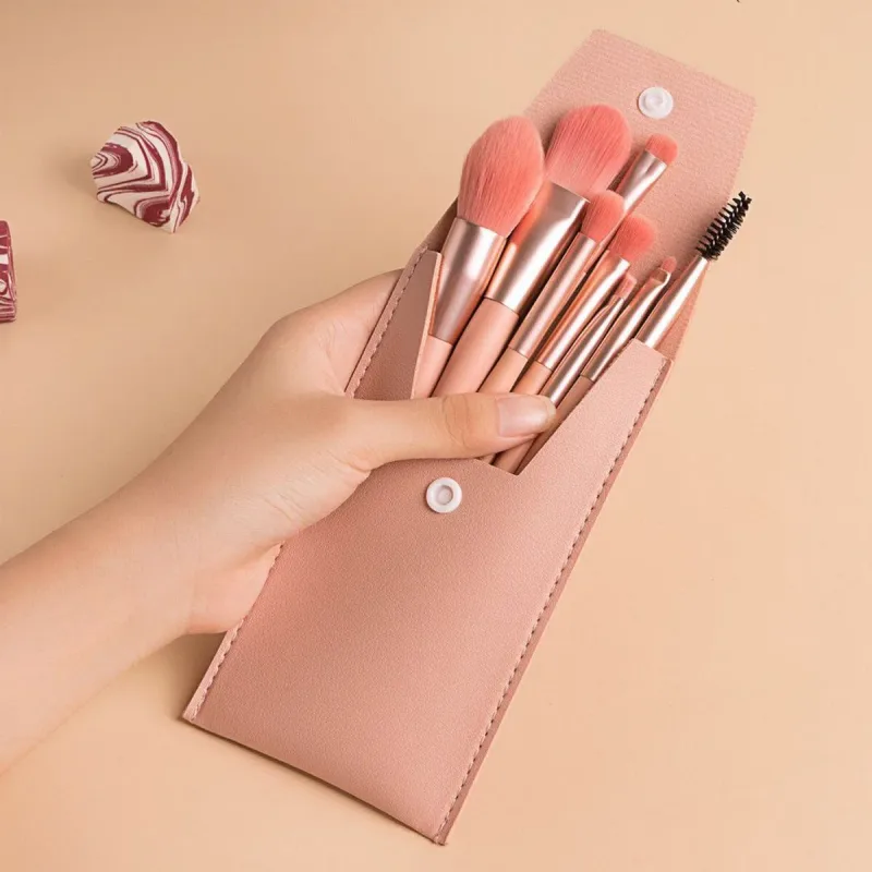8-Piece Portable Concealer Foundation Make-Up Makeup Brush Soft Hair Eye Makeup Tools Beginner mini Set Alcohol Free — image 5