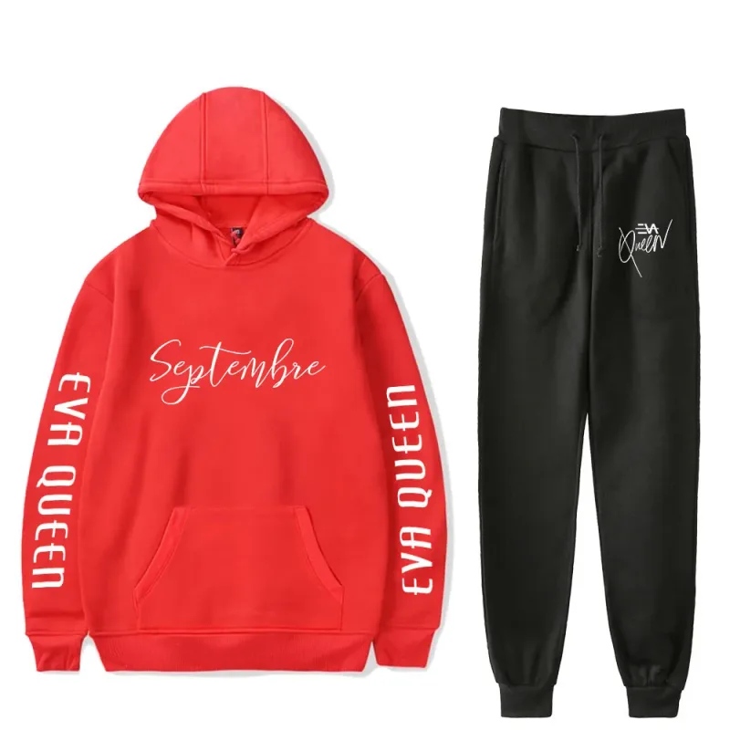 Hip Hop Comfortabel Eva Queen Print Sweatshirt Joggingbroek Pak Hoodies + Broek Pak Jongens/Meisjes 2 Delige Set Kleding