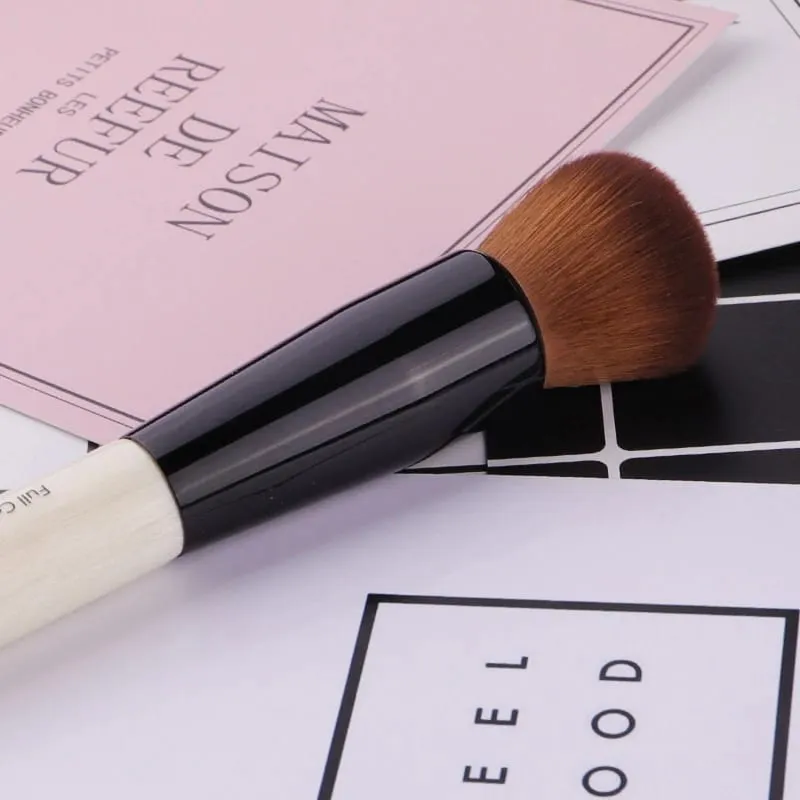 Powder Makeup Brush Wood Handle Dense Soft Round Bristle Full Coverage Face Powder Brushes Blush Contour Brush Make up Tool — image 3