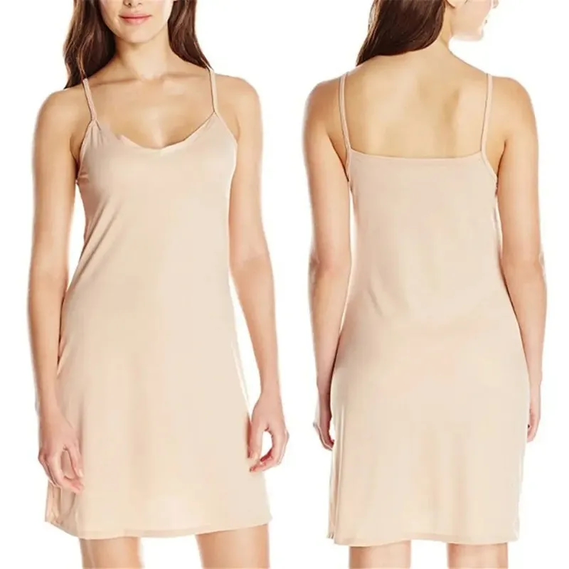 1PC Delle Donne Sling Dress Vacanza Sexy Sottile Solido Abito Corto Estate Canotte Con Scollo A V Senza Schienale Senza Maniche Casual Slip sotto il vestito — image 2