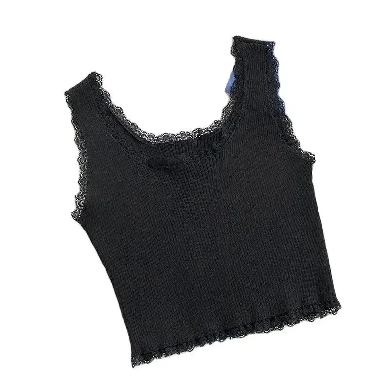 Tank Tops Women Plain Lace Up Crop Tank Top For Women Basic Solid Sexy Crop Tops Square Neck Plain Crop Tops