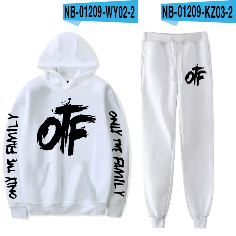 Harajuku Comfortable Funny OTF Letter Print Sweatshirt Sweatpants Suit Men/Women Hoodies+ Trousers Suit Cute 2 Piece Set Clothes — image 11