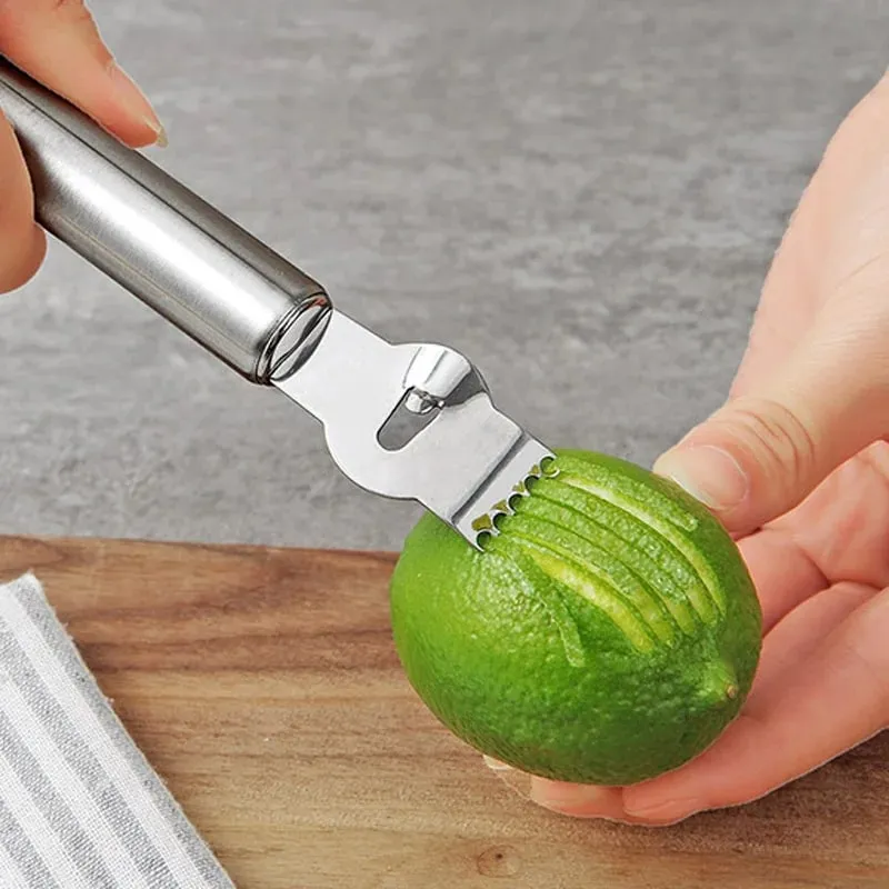 Stainless Steel Lemon & Orange Peeler - Dual-Purpose Citrus Fruit Knife Kitchen Gadget Bar Accessory Versatile Kitchen Tool — image 2