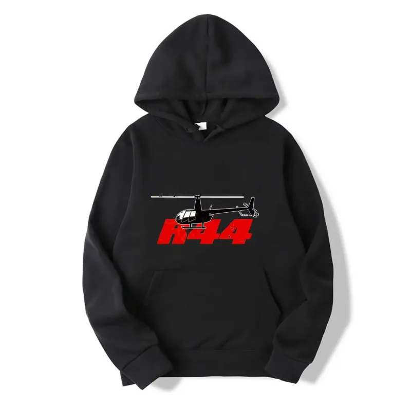 R44 Helicopter Pilot Aviation hoodies Snapback autumn long sleeves Knitted Bucket hoodies — image 1