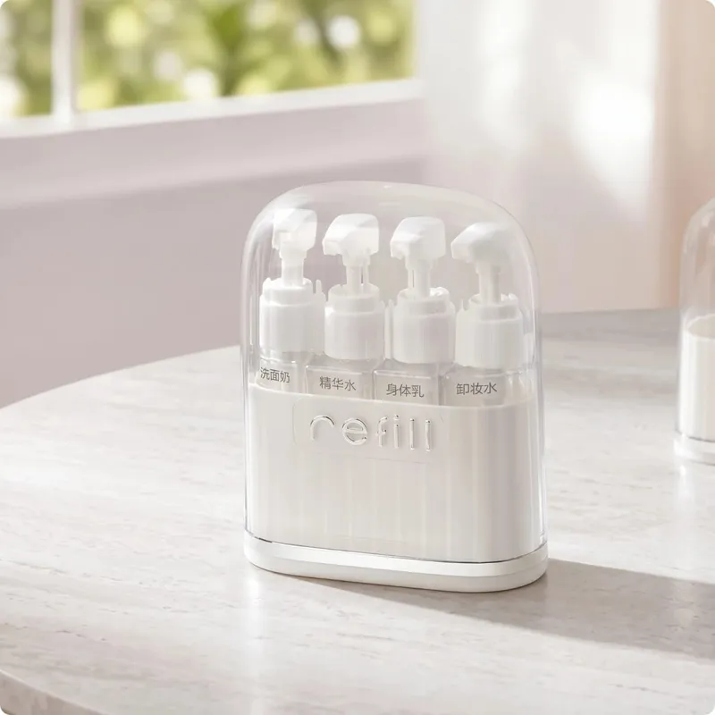 Travel Bottle Organizer Compact Organizer with Pump Bottles for Travelers Business Trips Gym