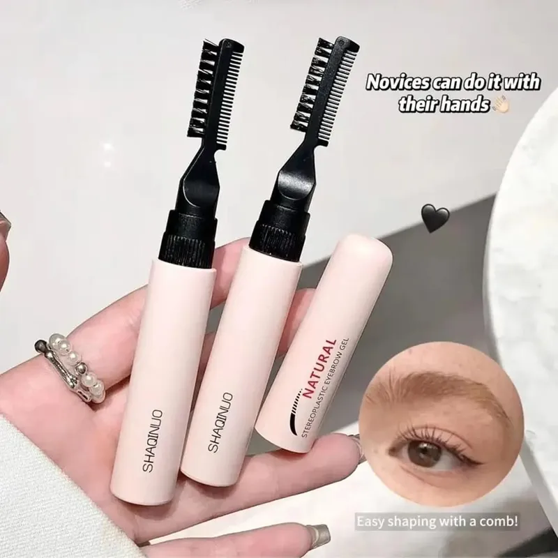 Double Head Eyebrow Gel Styling Liquid Fixed Gel Waterproof Sweat-proof Eyebrow Repair Makeup Gel For Eyebrows