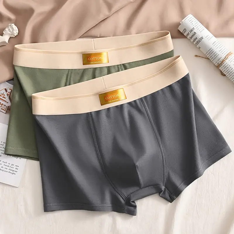 3Pcs Soft Cotton Men's Boxers Hombre Panties Man Breathable Underpants Sexy Sports Comfort Large Size L-4XL Male Boxers