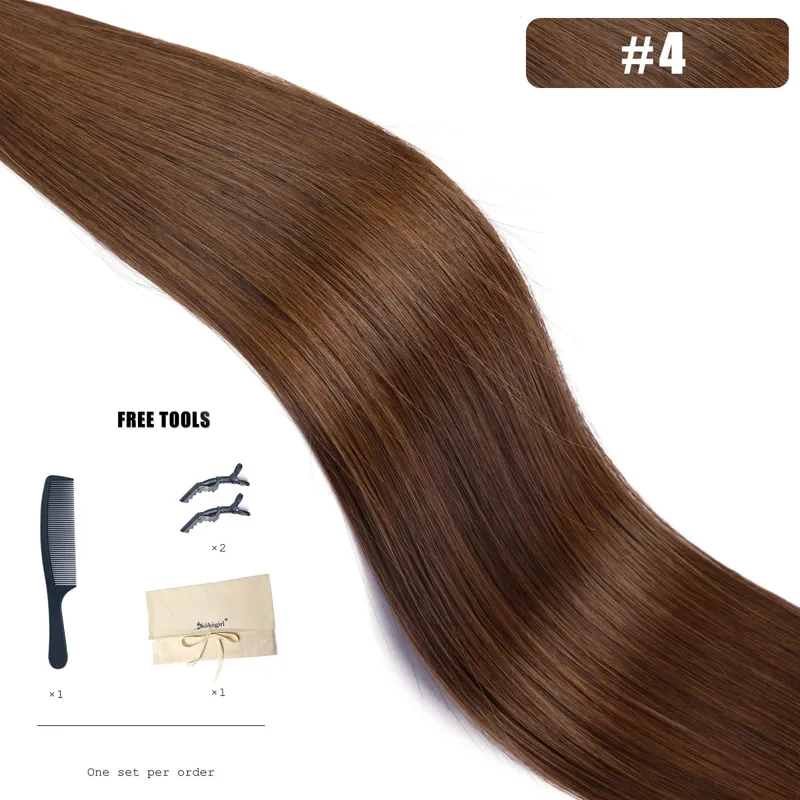 Genius Weft Human Hair Extensions 100G Double Drawn Blonde Bundles Invisible Straight Virgin Hair Weft Full End Top Quality — image 14