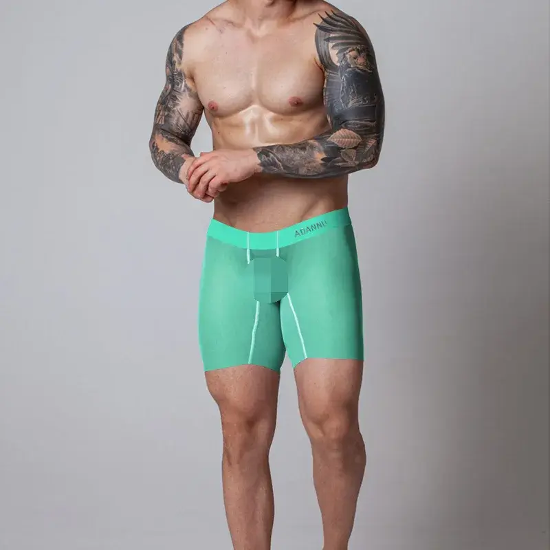Seluar Dalam Lelaki 0.01mm Ultra Nipis Seluar Dalam Boxer Panjang Penyejuk Sutera Ais Seluar Dalam Kecergasan Gim Lutsinar Seluar Dalam Jaring Lancar