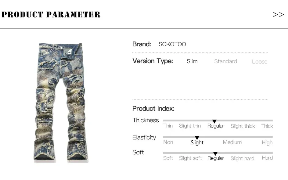 Men Embroidery Patch Boot Cut Jeans Patchwork Stretch Denim Slim Flared Pants Vintage Blue Streetwear Trousers