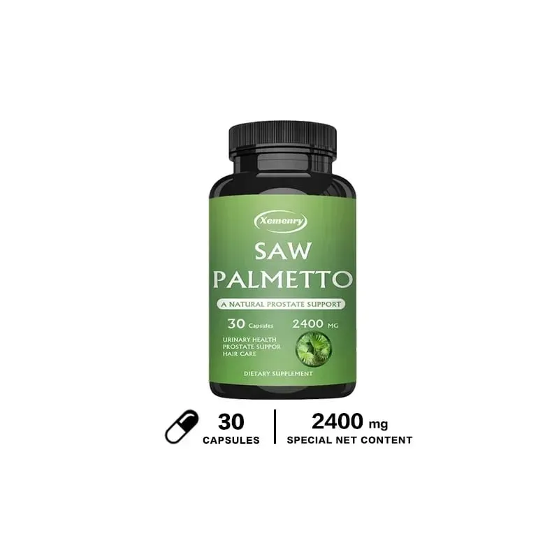 Saw Palmetto Capsules - Prostate Support Prevents Hair Loss Urinary Tract Health Promotes Hair Growth