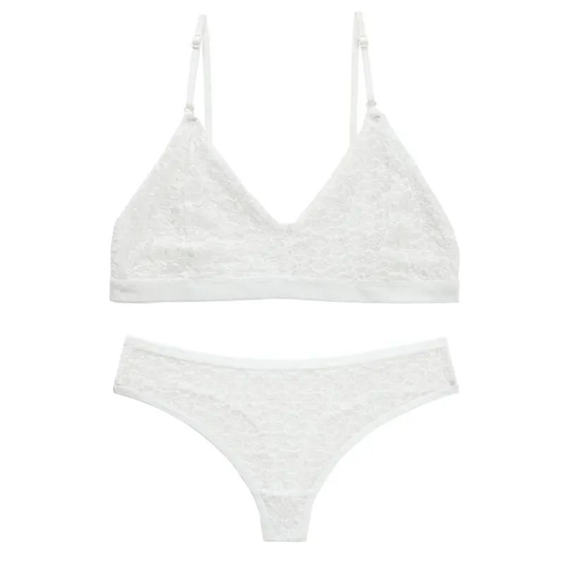 Lingerie sexy francese per donna dal design sottile senza cerchi in acciaio o protezioni per il petto che raccolgono il set di reggiseni da donna in lingerie — image 8