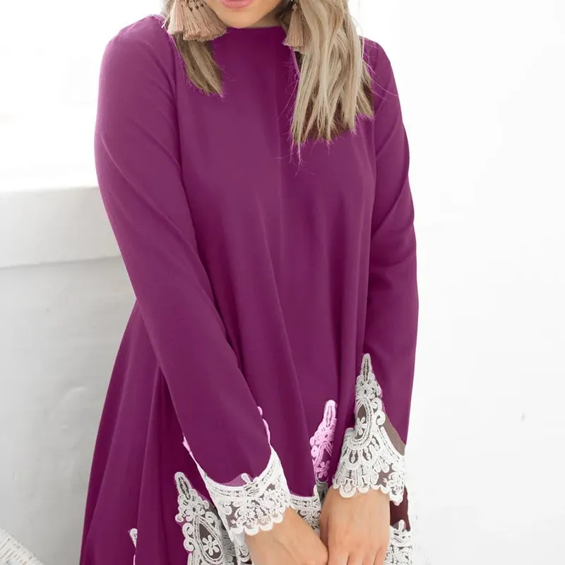 Spring Elegant Dresses For Women Long-sleeved O-neck Pullover Irregular Hem Solid Color Dresss Vestidos Robe Femme Soirée Verte