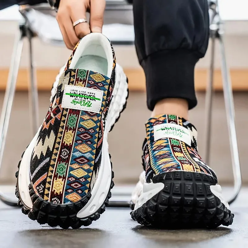 Men's Shoes 2025 Hot Sale New Arrival Breathable Embroidered Thick Sole Height Increasing Casual Sports Shoes Male Sneakers