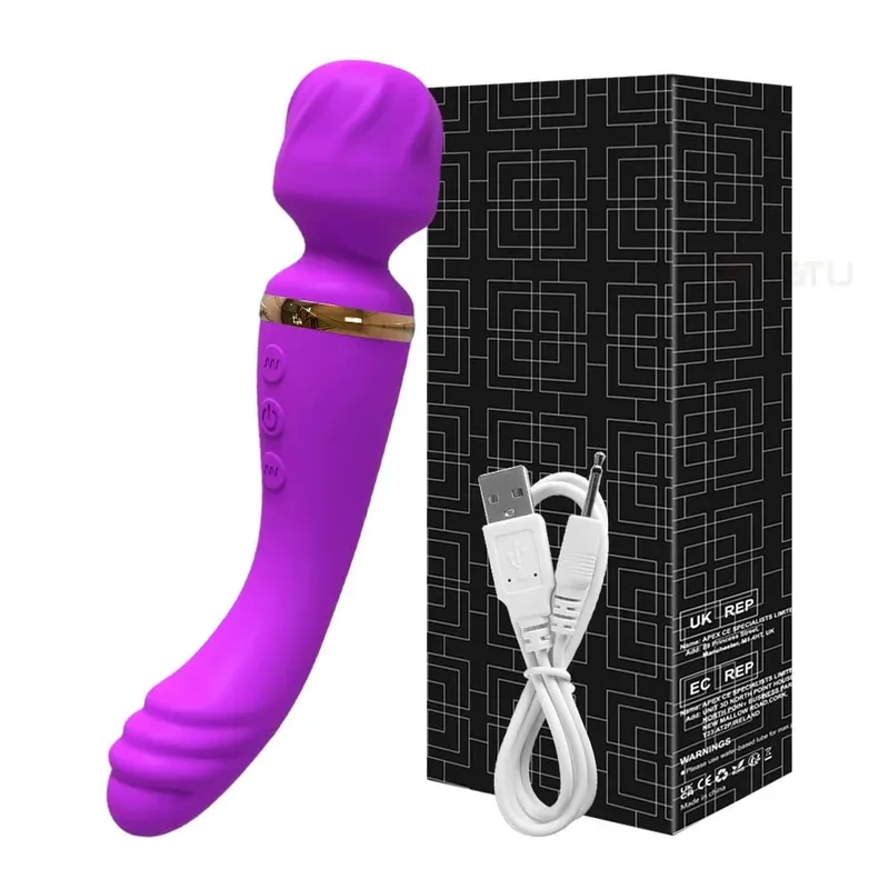 2 σε 1 AV Wand Vibrator για γυναίκες Clit G-Spot Stimulator Θηλές Μασάζ στήθους Γυναικείο σεξουαλικό παιχνίδι για γυναίκες