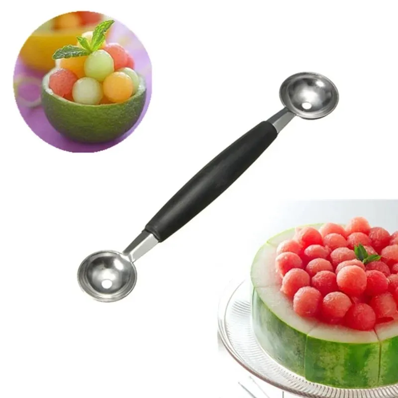 1PC Multi functional ice cream scoop Stainless steel double headed fruit ice cream scoop Watermelon Ball Digger Kitchen tools — image 4