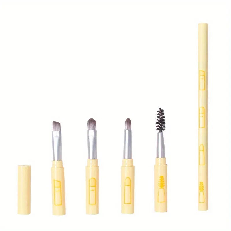 4 IN 1 Multifunctional Makeup Brushes Set Makeup Gadget Detachable Lip Eyeshadow Brush Sponge Eyeshadow Brush for Home Travel