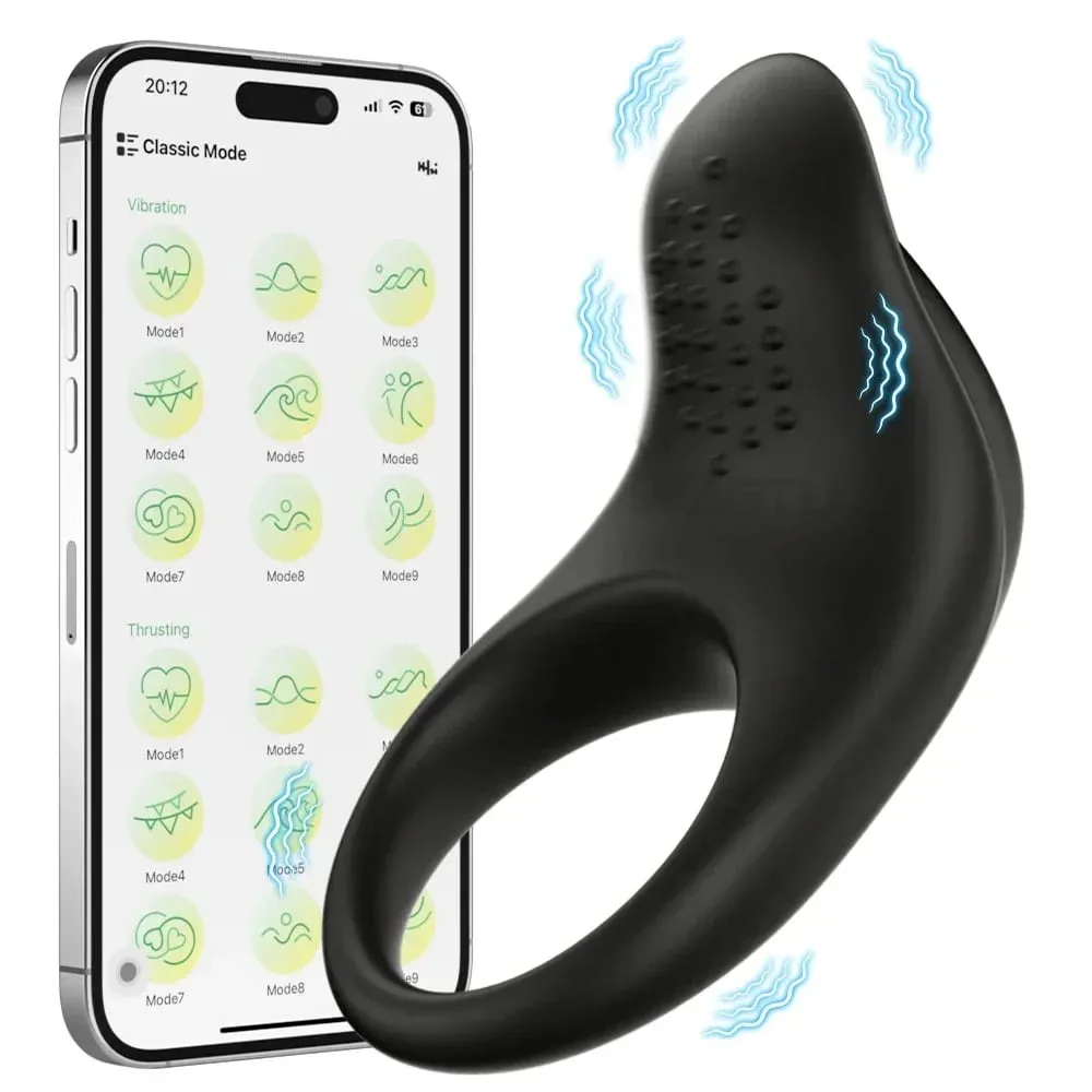 APP Control Vibrator Cock Ring for Men Delay Ejaculation Penis Ring Lock Penisring Cockring Adult Male Sex Toys for Men — image 1