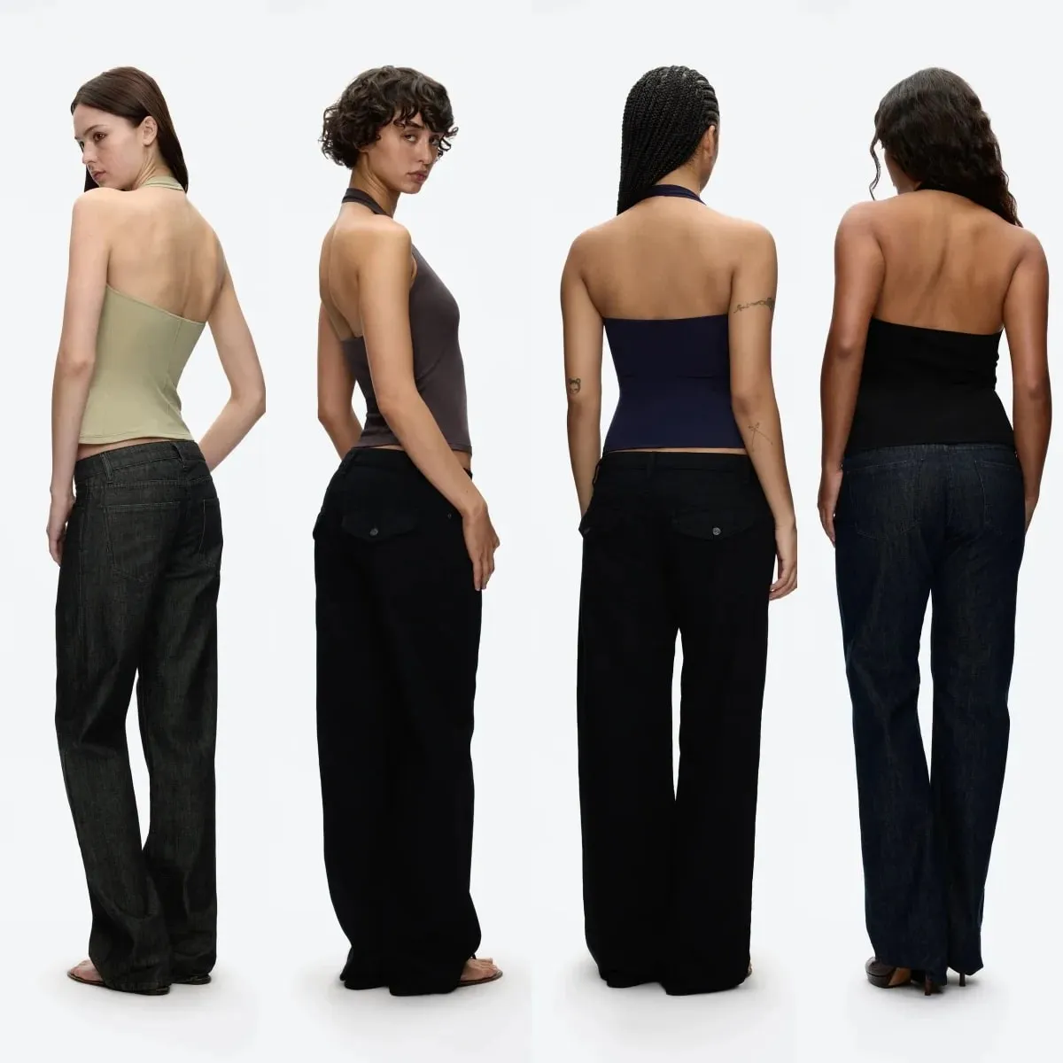 Tank Halter Neck Camisole High Elasticity Slim Fit Backless Top U-Neck Halter Backless Slim Fit Camisole Versatile Outerwear Base Shirt Spicy Girl Style Sleeveless Top