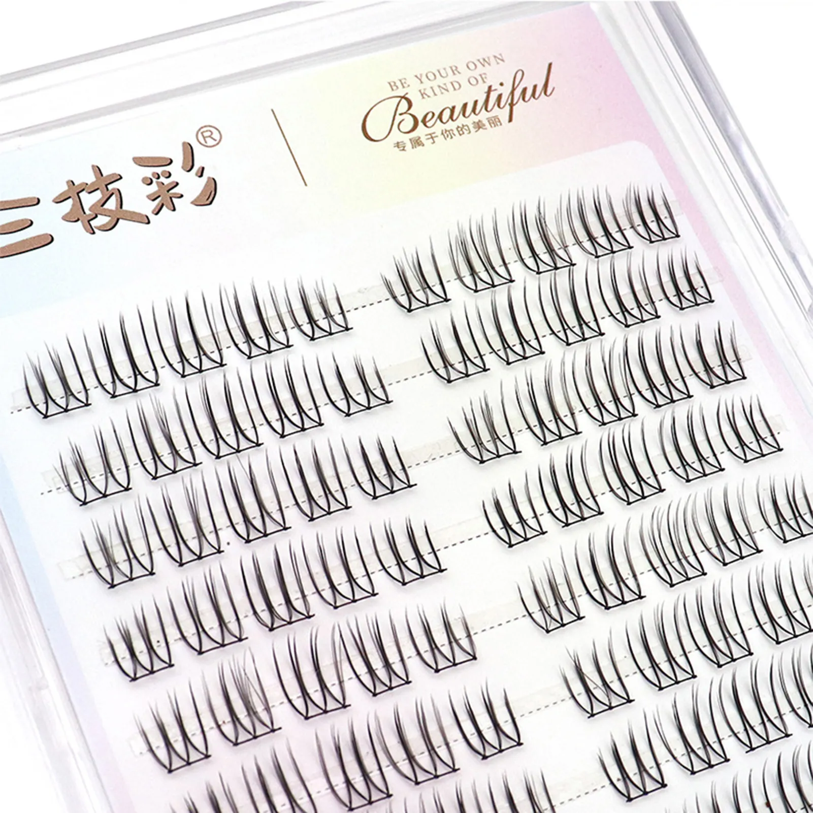 Korean U Shaped Individual Lashes Cluster Segmentation Natural Wispy Soft V Shaped Lash Extension Comic Eye Lashes