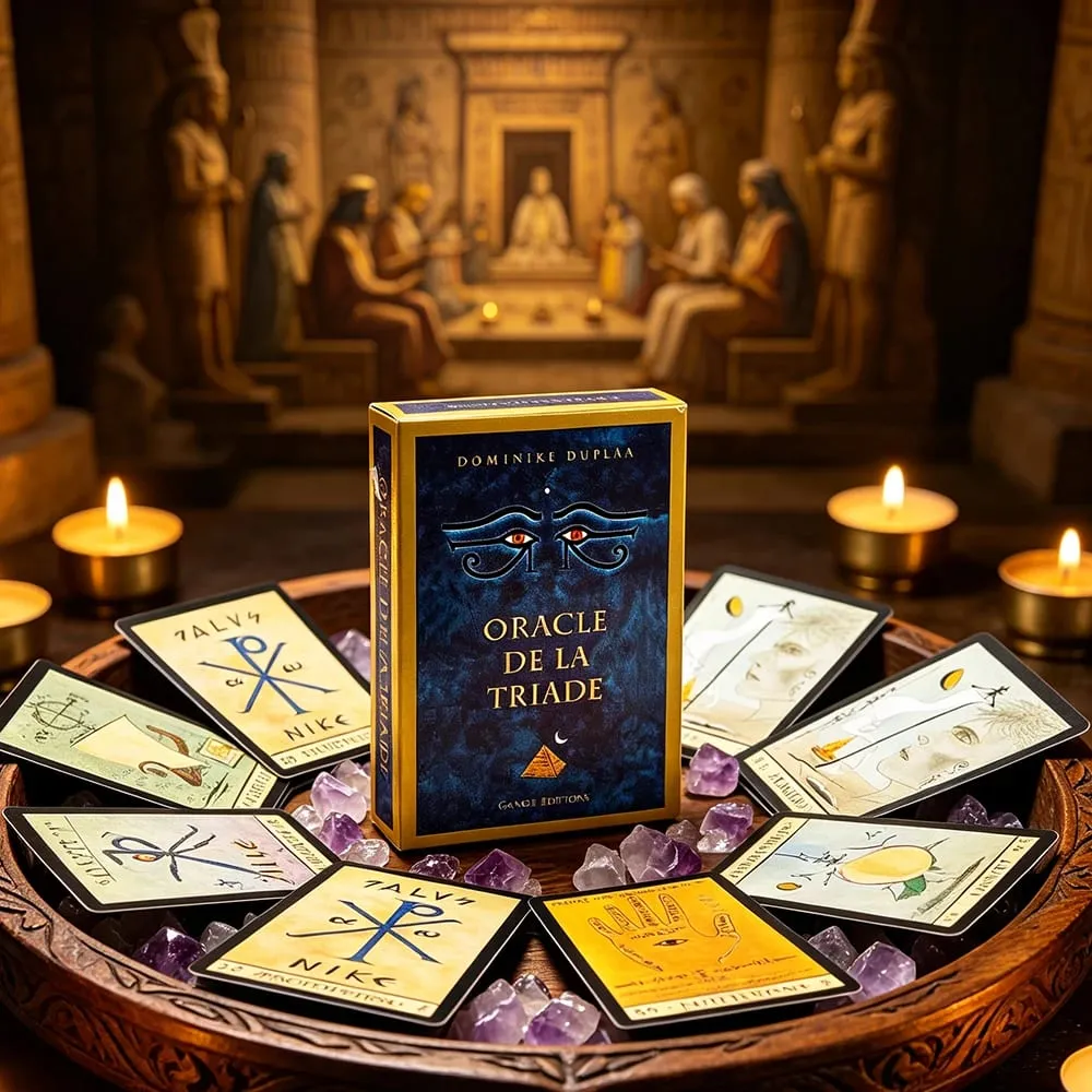 Oracle De La Triade French Version Oracle Cards Ancient Egyptian Mystic Divination Deck Spiritual Fortune-Telling Cards Game