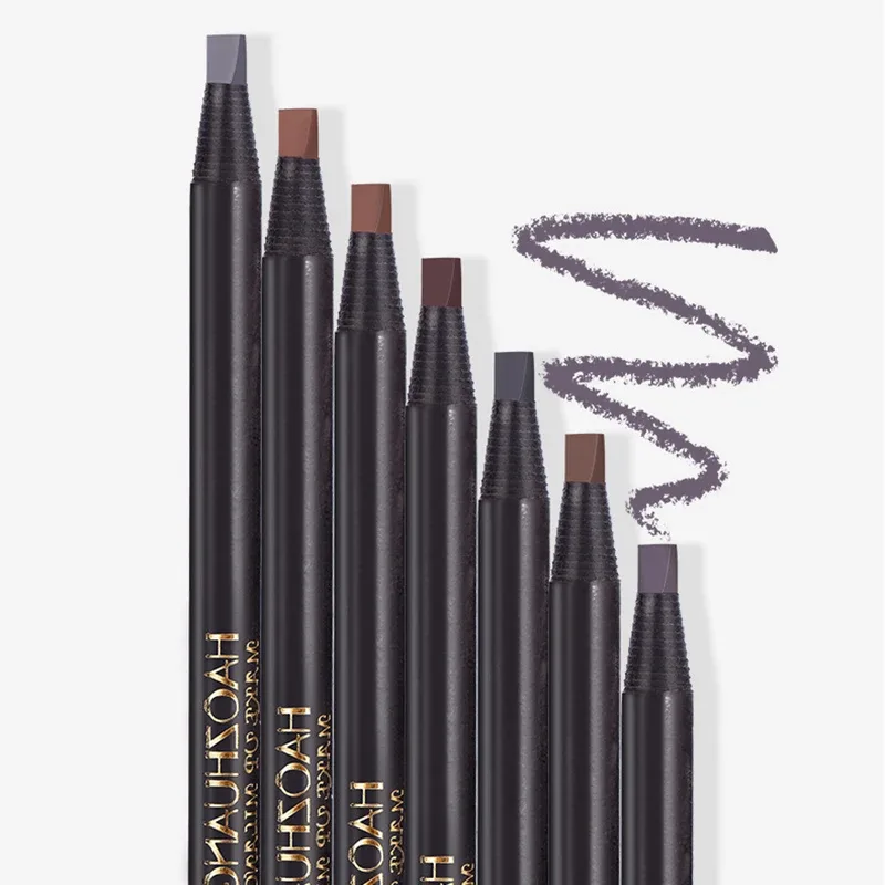 Pull Eyebrow Pencil Black Makeup High Quality Wild Line Eyebrow Pencil Hard Core Flat Head Pen White Waterproof