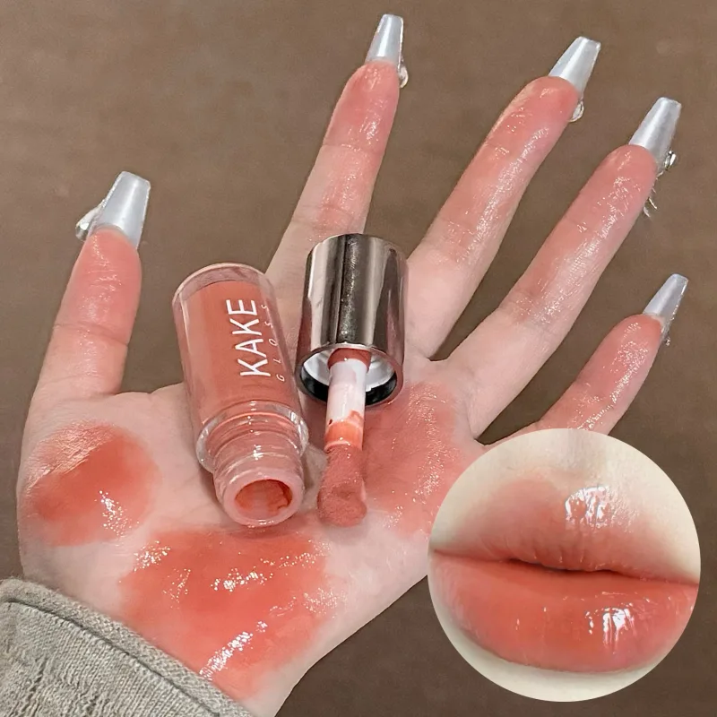 Mirror Liquid Lipstick Moisturizing Jelly Brown Water Light Lip Glaze Sexy Lip Gloss Long Lasting Nude Lip Tint Makeup Cosmetics
