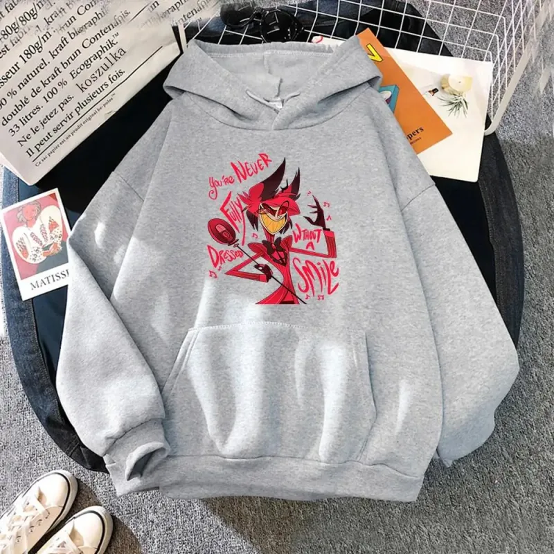 Alastor Cartoon Women's Sweatshirt Fashion Harajuku Funny Kawaii Graphic Unisex Streetwear Vintage Hoodies LE 2024 Oversized