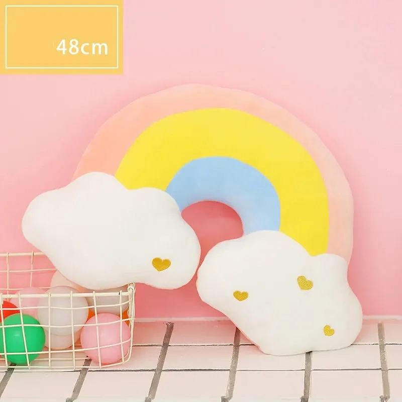 Rainbow Wish Star Moon Plush Pillow Colorful Crown Cloud Soft Toy Pillow Cushion Sofa Home Decoration Throw Pillows