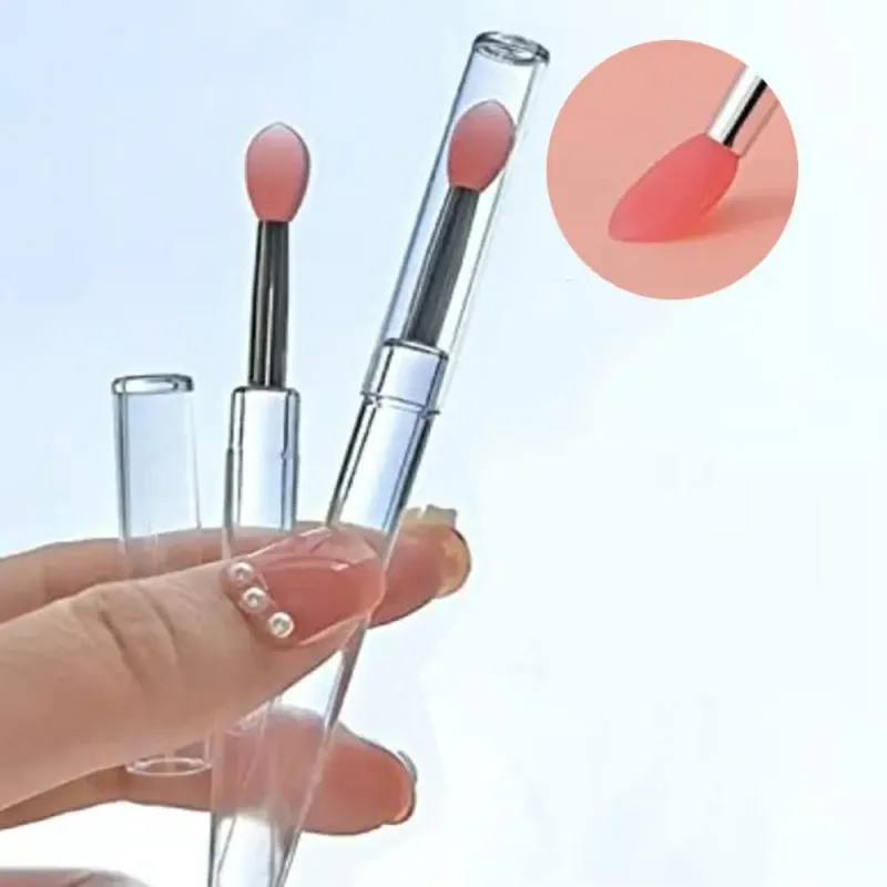 1PC Women Lip Brushes Transparent Crystal Handle Silicone Lip Brushes with Dust Cap Lip Gloss Makeup Applicator Cosmetic Tool — image 5