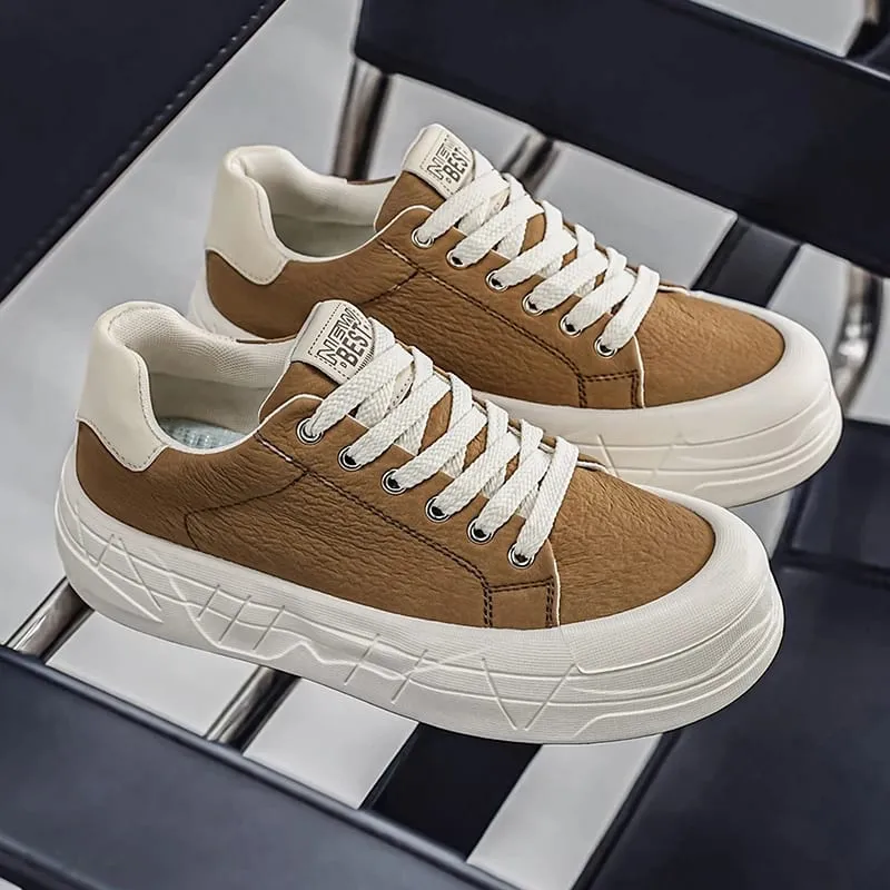 Fall Fashion Men Athletic Shoes Height Increase Wear Resistant Soft Fabric Lining Casual Sneakers for Leisure