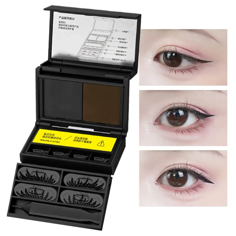 3 in1 Eye liner Eyes Makeup Stamp Portable Lasting Smudge-Proof Stamp Ultra-Fine Natural Lower Eyelashes Makeup Tools