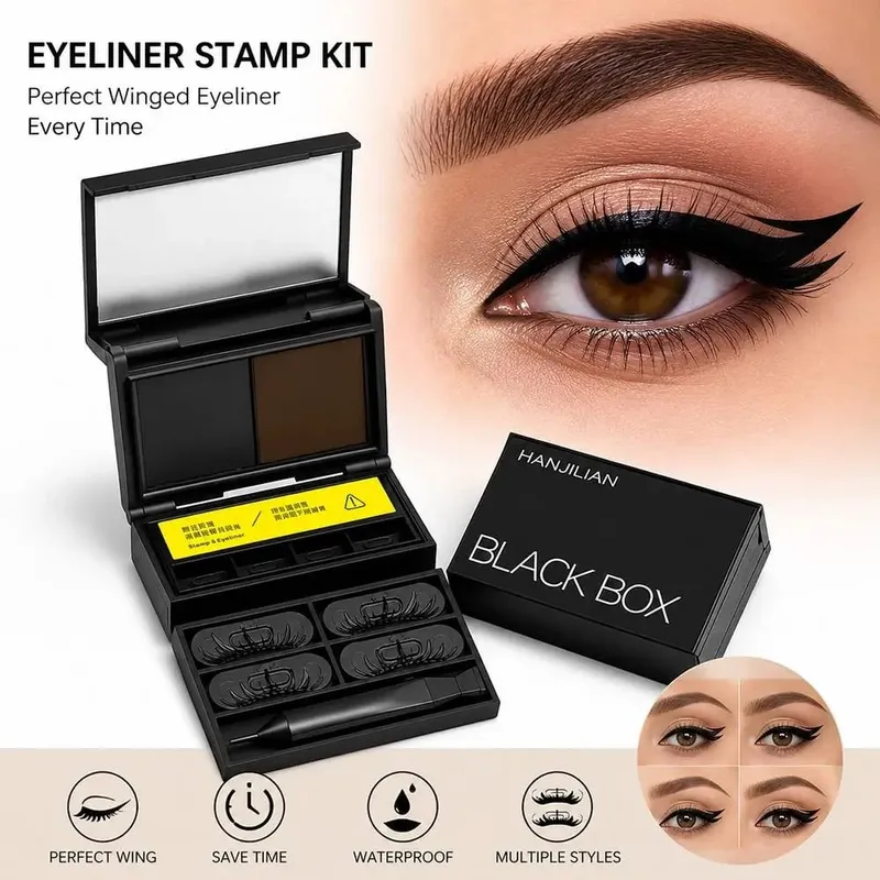 Waterproof Eye Makeup Stamping Pen Set Long Lasting Portable Lower Lash Stamp Smudge Resistant Ultra Fine Eyeliner Stamp Pen