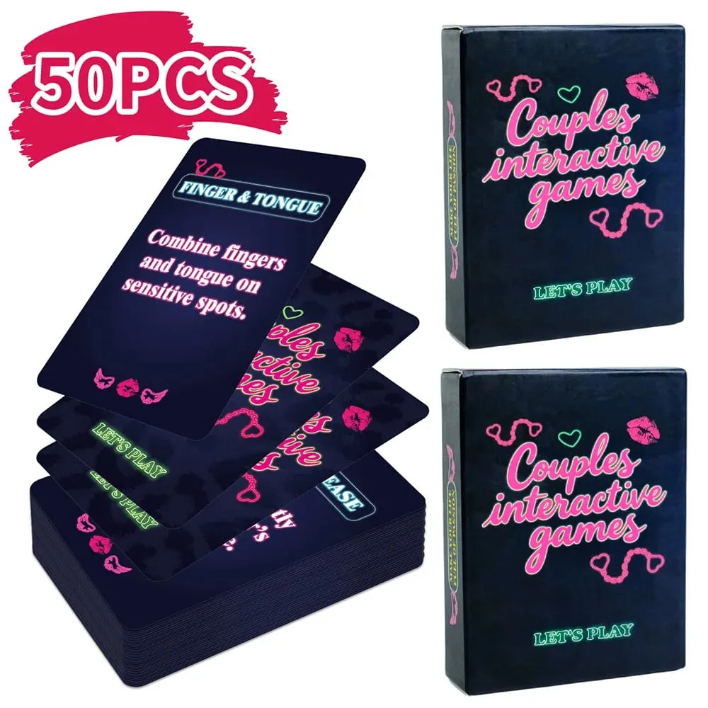 50PCS Sexual Couple Game Card Flirty Interactive Date Night Game Love Q&A Challenge Card Set Romantic Valentine's Day Gift