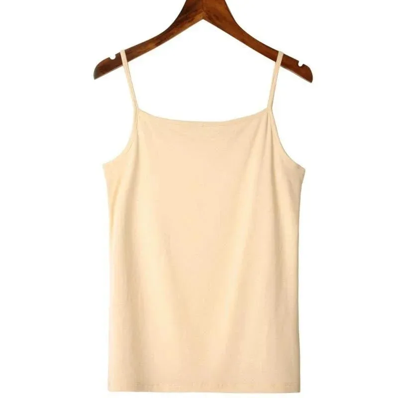 Düz Renk Kolsuz Kaşkorse Yelek Rahat Temel Ince Tank Top Tüm Maç Günlük Kadın Yaz Moda streetwear üstleri iç çamaşırı